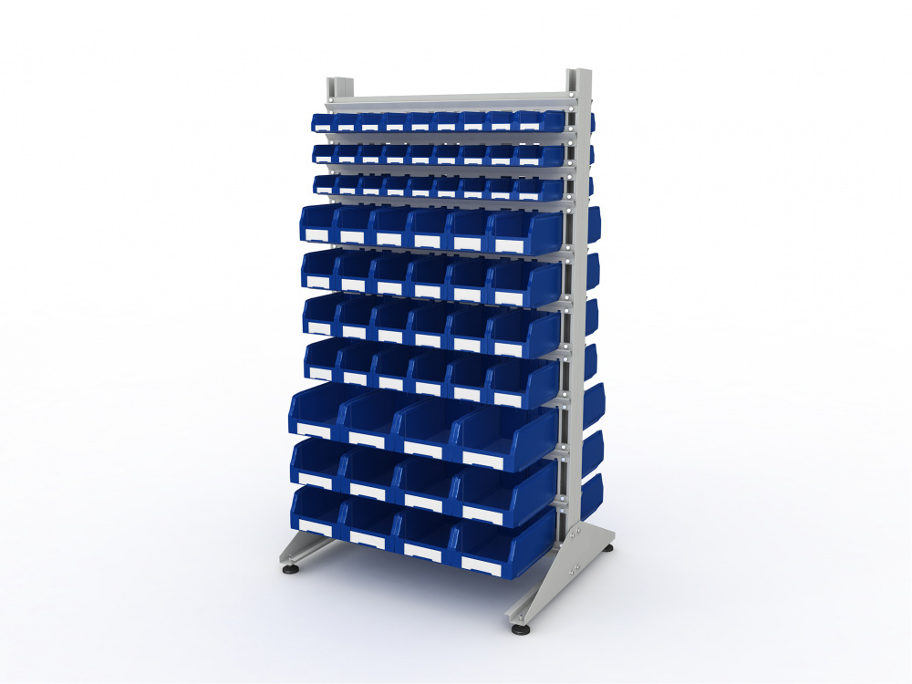 Стеллаж для пластиковых лотков SORTEX двухсторонний 1800x1000x800.04