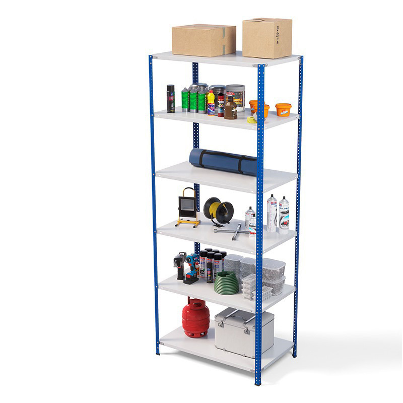 Стеллаж ТС Лайт 2500х1000х400, 6 полок, синие стойки