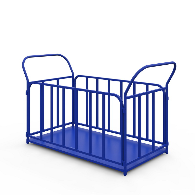 Тележка платформенная с трубчатыми бортами ТБ 1 (г/п 700 кг, 800x500 мм, колеса литая протекторная резина 200 мм)