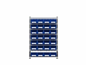 Стеллаж для пластиковых лотков SORTEX односторонний 1500x1000x450.03