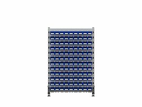 Стеллаж для пластиковых лотков SORTEX двухсторонний 1500x1000x800.01