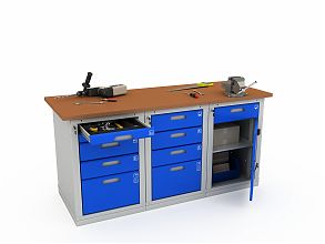 Верстак трехтумбовый WOKER PRO 3542.1800