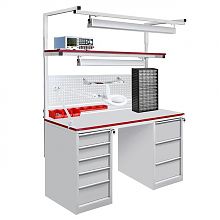 Стол металлический промышленный на базе 2-х стационарных тумб ТС (СП-1500Т2Т2) ESD