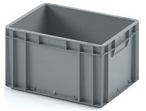 Пластиковый ящик 400х300х220 (ЕС-4322) гладкое дно, закрытые ручки (12.310F.91)