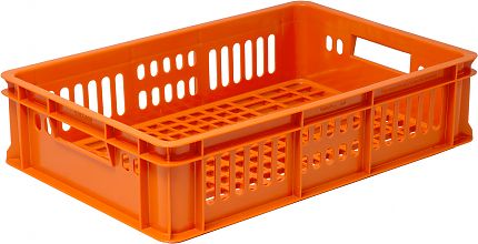Ящик перфорированный 600x400x150 мороз. (оранжевый)