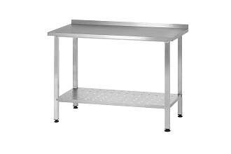 Стол производственный СПРп - 600x600x860 Profi Inox, борт (полка перфорация)