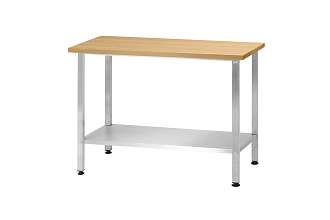 Стол кондитерский СПРп - 1200x600x860 Profi Inox, бук/40 (полка сплошная)
