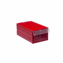 Пластиковый короб С-2-красный-прозрачный 250х140х100 мм