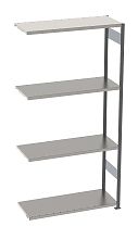 Стеллаж S90 2480х1000х300, 4 полки, доп. секция