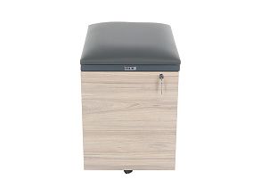 Тумба офисная с пуфом Практикант 2 ящика (антрацит/вяз)