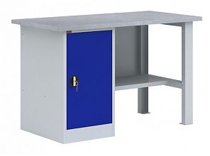 Верстак однотумбовый (с тумбой) - ВП 2 (Синий)