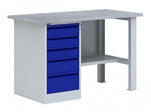 Верстак однотумбовый (драйвер) - ВП 3 (Синий)