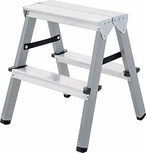 Стремянка двухсторонняя стальная с алюминиевыми ступенями NV1140.2