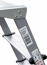 Стремянка двухсторонняя стальная с алюминиевыми ступенями и площадкой 350х260 мм NV2140.2