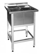 Ванна моечная двухсекционная цельнотянутая ВМЦ 1200x700x860 Нержавеющий каркас