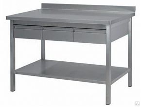 Ванна моечная двухсекционная цельнотянутая ВМЦ 1600x700x860 (полка с отверствием под смеситель)