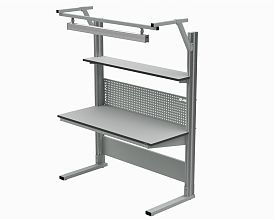 Стол рабочий основной 1500х700 мм 41.С (RAL7012) + 41А.СВ-120