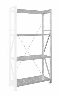 Стеллаж MS U 200x150x50/4 (Нагрузка на полку 300, перфорированная) ДС