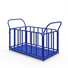 Тележка платформенная с трубчатыми бортами ТБ 5 (г/п 600 кг, 1200x700 мм, колеса литая протекторная резина 160 мм)